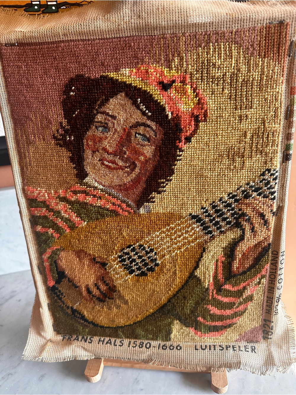 Vintage-Style Wall Tapestry: Multicolor Musician Portrait